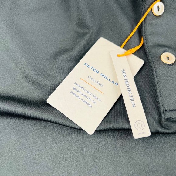 NWT Peter Millar Summer Comfort Black Short Sleeve Stretch Golf Polo Size Medium - Picture 7 of 8